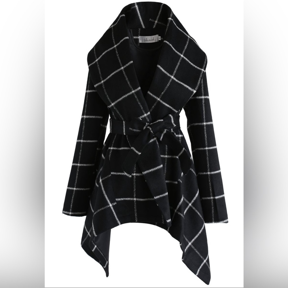 Chicwish Prairie Grid Coat Size Medium